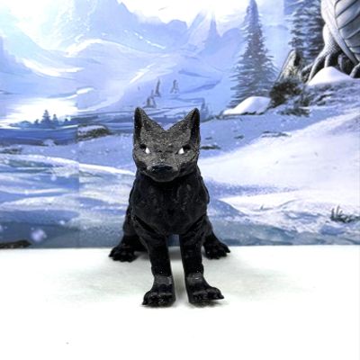 3D Printed Wolf, Articulated Wild Animal Wolf Fidget Toy, 1pc Dual Color Wolf Toy, Fidget ADHD AutismToy, Stress Relief, Executive Desk Toy IHWW001 (Black)