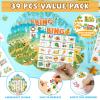 39Pcs Hawaiian Bingo Game for Adults Kids 24 Players Tropical Summer Palm Leaves Bingo Game Cards with Reward Stickers for Family Friend Student Large Group Activities Luau Theme Party Supplies Favors view 4