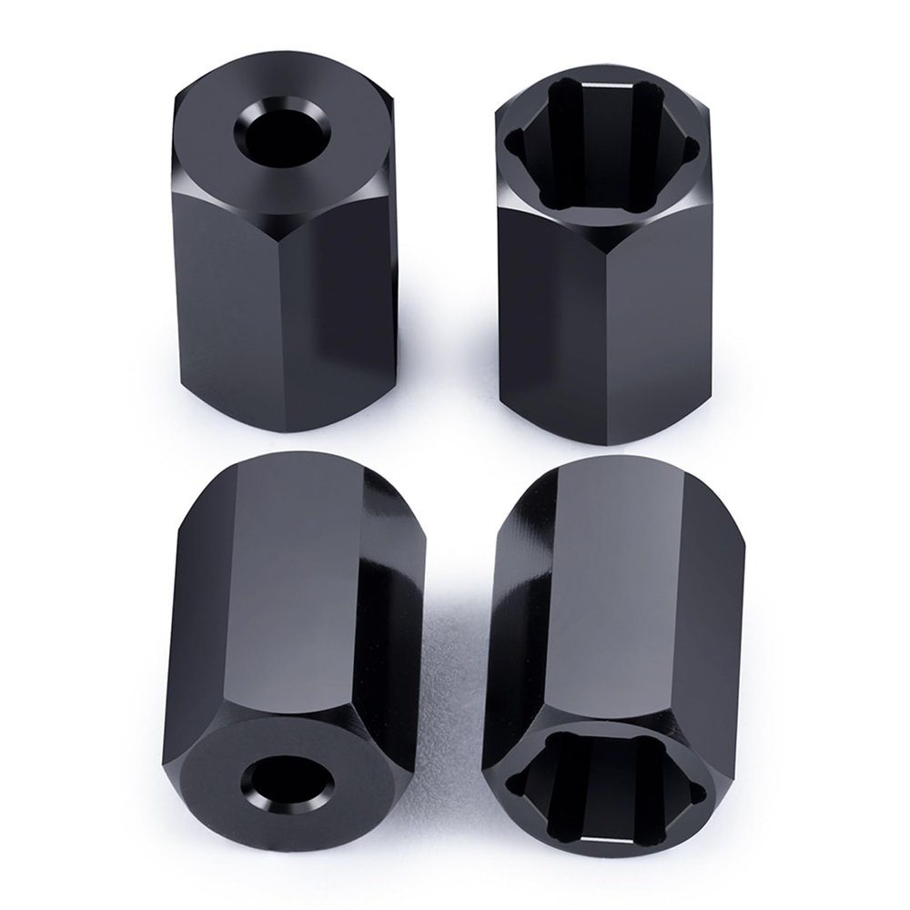 RC Car Parts for SCX24 for WPL D12 1/10 4Pcs 5mm to 7mm Metal Hex Wheel Hub Adapters Conversion Accessories Modification RC Car Truck Upgrade Parts(Size 4Pcs add 10mm)