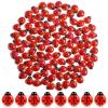 100 PCS Mini Resin Ladybugs, Miniature Ladybugs Figurines, Tiny Resin Ladybug Animals for Dollhouse, Cake Decorations, Fairy Garden Landscape, DIY Craft view 1