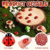 100 PCS Mini Resin Ladybugs, Miniature Ladybugs Figurines, Tiny Resin Ladybug Animals for Dollhouse, Cake Decorations, Fairy Garden Landscape, DIY Craft view 3