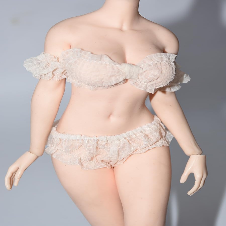 1/6 Scale Female Clothes Bathing Suit for 12-inches Action Figure Body Doll, Female Action Figure Swimwear Clothing 1/6 Doll Split Swimsuit Set Costume Accessory (White)