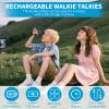 Kids Walkie Talkies 2 Pack,3 Miles Range Walkie Talkies for Kids Rechargeable with 2-in-1 Cable,16 Channels 2 Way Radio with Flashlight and LCD Screen Toys Gifts for Adventures,Camping,Hiking (Black) view 2