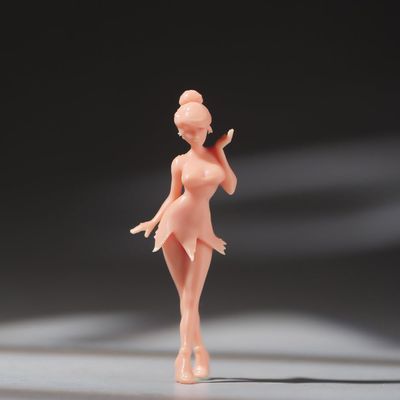 Elf Girl Figure with Smiling Face in Enchanting Green Dress, 1/18 to 1/87 Scale Miniature Fairy Girl Toy Figurine, Perfect Collectible Figure Doll for Fantasy Collectors & Dioramas (1/64 unpainted)