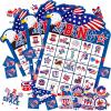 39Pcs 4th of July Bingo Game for Adults Kids 24 Players Eagle Shape Bingo Game Cards with Reward Stickers for Family Friend Student Large Group Activities Independence Day Patriotic Party Favors view 1