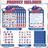 39Pcs 4th of July Bingo Game for Adults Kids 24 Players Eagle Shape Bingo Game Cards with Reward Stickers for Family Friend Student Large Group Activities Independence Day Patriotic Party Favors view 2