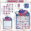 39Pcs 4th of July Bingo Game for Adults Kids 24 Players Eagle Shape Bingo Game Cards with Reward Stickers for Family Friend Student Large Group Activities Independence Day Patriotic Party Favors view 3