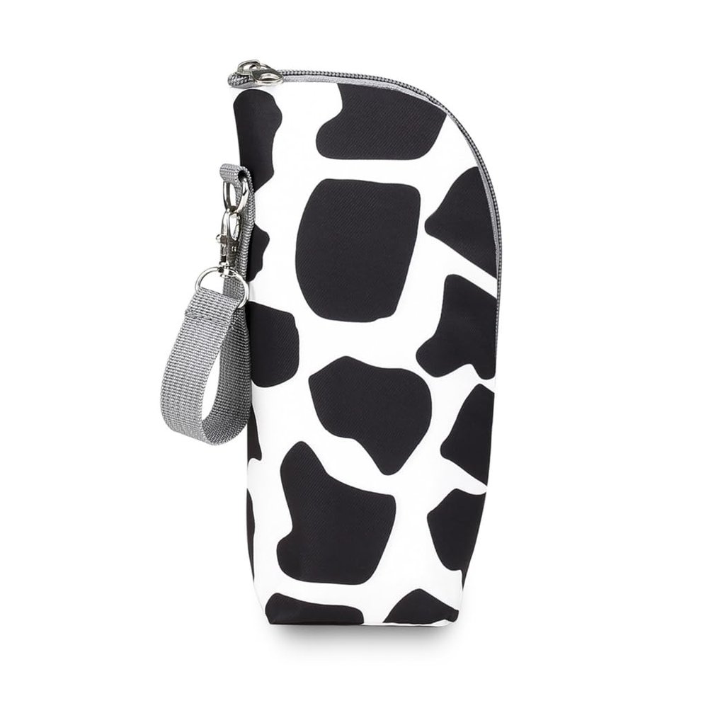 Baby Milk Bottle Bag Cartoon Print Zipper Closure Feeding Bottle Storage Car Breastfeeding Milk Insulated Bag