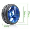 100mm 1/8 RC On-Road tire and Hard wheels Rim set 17mm Hex For 1/7 1/8 RC Rally Drift Car HPI VRX WR8 HSP Hobao Kyosho ARRMA Redcat Losi KM C3 Pegasus Mustang CNE Racing Car W50 (blue) view 2