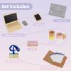 Wooden Pretend Play Home Office Set for Kids,10Pcs Office Playset with Wooden Toy Laptop & Phone,Toddlers Beverage Cup for Preschool Kid Ages 3+ Years view 2