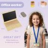 Wooden Pretend Play Home Office Set for Kids,10Pcs Office Playset with Wooden Toy Laptop & Phone,Toddlers Beverage Cup for Preschool Kid Ages 3+ Years view 3
