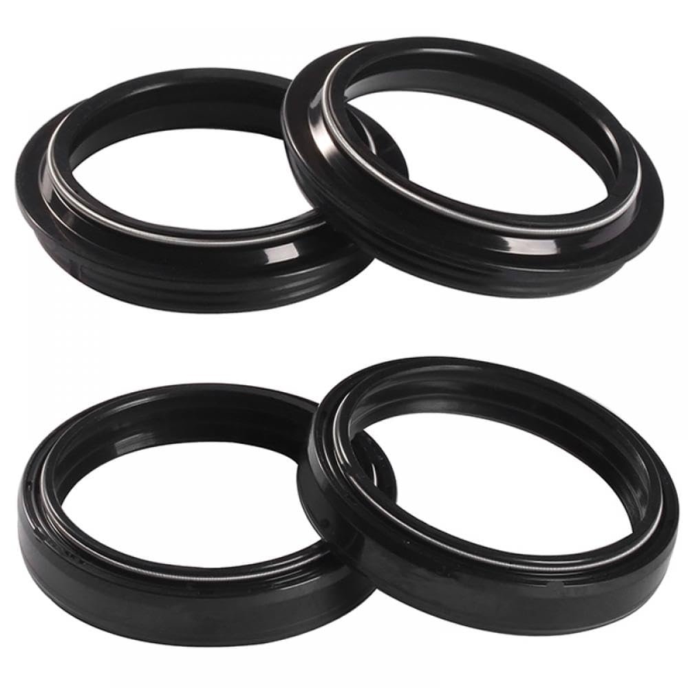 Front Fork Oil Seal Dust Cover Compatible With KT-M SX85 RC125 RC390 390 1050 ADVENTURE RC8-R RC8R 1190 Freeride E Electric 2014-2020(2PCS OIL 2PCS DUST)