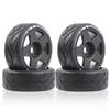 100mm 1/8 RC On-Road tire and Hard wheels Rim set 17mm Hex For 1/7 1/8 RC Rally Drift Car HPI VRX WR8 HSP Hobao Kyosho ARRMA Redcat Losi KM C3 Pegasus Mustang CNE Racing Car W50 (Black) view 1