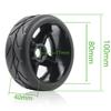 100mm 1/8 RC On-Road tire and Hard wheels Rim set 17mm Hex For 1/7 1/8 RC Rally Drift Car HPI VRX WR8 HSP Hobao Kyosho ARRMA Redcat Losi KM C3 Pegasus Mustang CNE Racing Car W50 (Black) view 2
