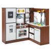 INFANS Corner Kids Kitchen Playset, Ultimate Wooden Pretend Cooking Toy Set with Real Running Water Circulation Light Sound Stove Storage Cabinet, Simulation Play Kitchen Gift for Girls Boys view 1