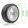 100mm 1/8 RC On-Road tire and Hard wheels Rim set 17mm Hex For 1/7 1/8 RC Rally Drift Car HPI VRX WR8 HSP Hobao Kyosho ARRMA Redcat Losi KM C3 Pegasus Mustang CNE Racing Car W50 (White) view 2