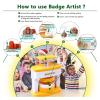LIBODD for Children Gift Badge Button Kid Maker Machine with 48Pcs Button Parts+Picture+Circle Cutter DIY Pin Badges Maker Machine Set view 4