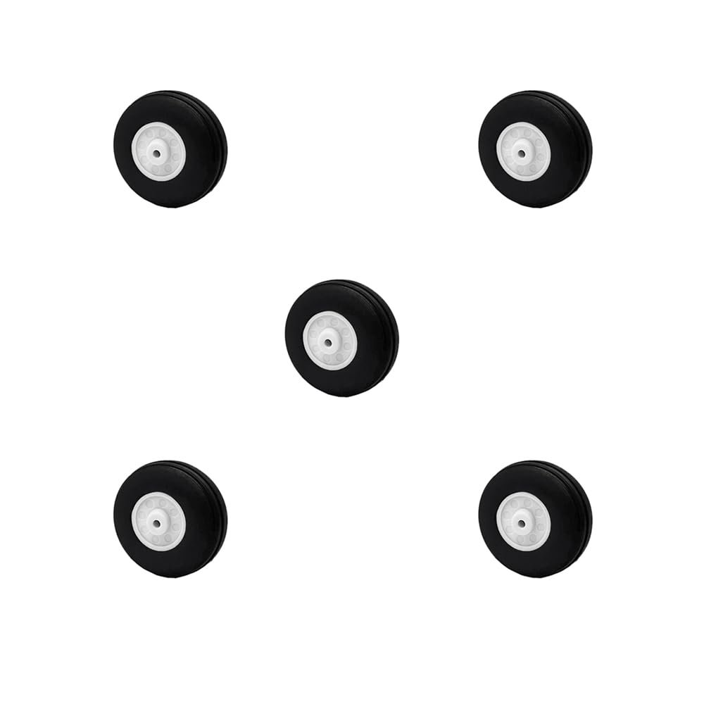 5PCS Light Sponge Tire with Plastic Hub for RC Plane Helicopter DIY Model Plane Wheel Replace Parts (1 Inch)