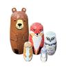 Russian Nesting Dolls Animal Bear Matryoshka Dolls Stacking Wooden Handmade Matryoshka Dolls 5 Piece Cute Cartoon Animal Pattern, Great Toy Gift for Girls Boys' Birthday or Home DecorationBrown Bear) view 1