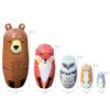 Russian Nesting Dolls Animal Bear Matryoshka Dolls Stacking Wooden Handmade Matryoshka Dolls 5 Piece Cute Cartoon Animal Pattern, Great Toy Gift for Girls Boys' Birthday or Home DecorationBrown Bear) view 2