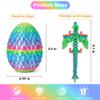 3D Printed Dragon Eggs with Dragon Inside, Easter Mystery Dragon Egg Articulated Crystal Dragon Fidget Toy, Surprise 3D Printed Dragon Egg with Wings Flying Animals Toy Easter Basket Stuffers 4PCS(C) view 4