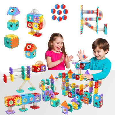 AOSITE 234 PCS STEM Marble Run Building Learning Toy Kid Gift Construction Race Track Marbles Run Building Block for 4 5 6 7 8 9 10 11 12Years, Creative Marble Run Games Boy Girl Birthday Xmas Present