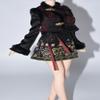 1/6 Scale Female Figure Clothes Ancient Asian Traditional Split Skirt Set for 12inch Action Figure, 1/6 Ancient Female Action Figure Dress Suit Accessory (Black & Gold Skirt) view 1