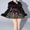 1/6 Scale Female Figure Clothes Ancient Asian Traditional Split Skirt Set for 12inch Action Figure, 1/6 Ancient Female Action Figure Dress Suit Accessory (Black & Gold Skirt) view 2