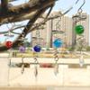 5 Pcs Wind Spinners Stainless Steel Wind Spinner Tail Gazing Ball Spiral Tail Wind Spinners with Hanging Swivel Hook to Stress Relief for Indoor Outdoor Decoration or Gift view 4