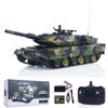 wheelfun Henglong 3809 2.4GHz 1/24 RC Tank Leopard 2 A5 Remote Control Battle Tank Model BB Shooting Firing Effects Infrared Battle Spray Water Simulated Light Sound Hobby Grade Model view 3
