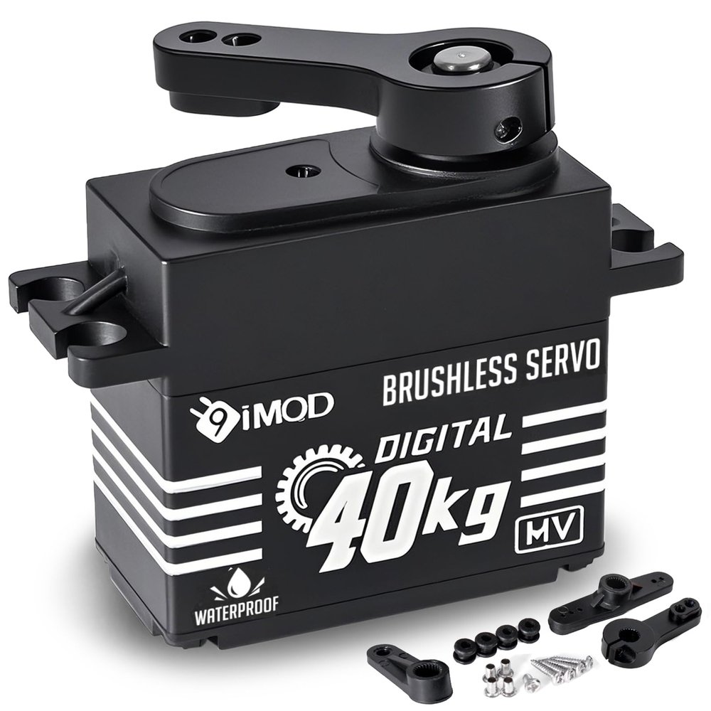 1/10 RC Crawler Servo 40KG Brushless High Torque Servo 8.4V HV Metal Gear Digital Waterproof Servo for 1/8 1/10 1/12 Scale RC Crawler Truck Cars Buggy Robotic, 270 Degree RC Steering Servo