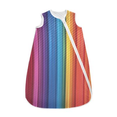 Kigai Rainbow Stripes Baby Sleep Sack Wearable Blanket Sleeping Bag 2-Way Zipper Soft Swaddle Transition Sack