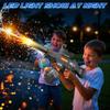 2 Pack Electric Water Guns for Adults & Kids, Automatic Squirt Guns with 32Ft Long Range, 300 Water Shots, LED Light, Summer Outdoor Swimming Pool Water Toys, Gray and Blue view 3