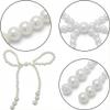 10PCS White Pearl Bow Cake Toppers - Food Safe Artificial Pearl Cupcake Toppers, Reusable Flower Wrapping Decorations for Birthday Wedding Baby Shower Holiday Party Dessert Table Fruit Platter Decor view 4