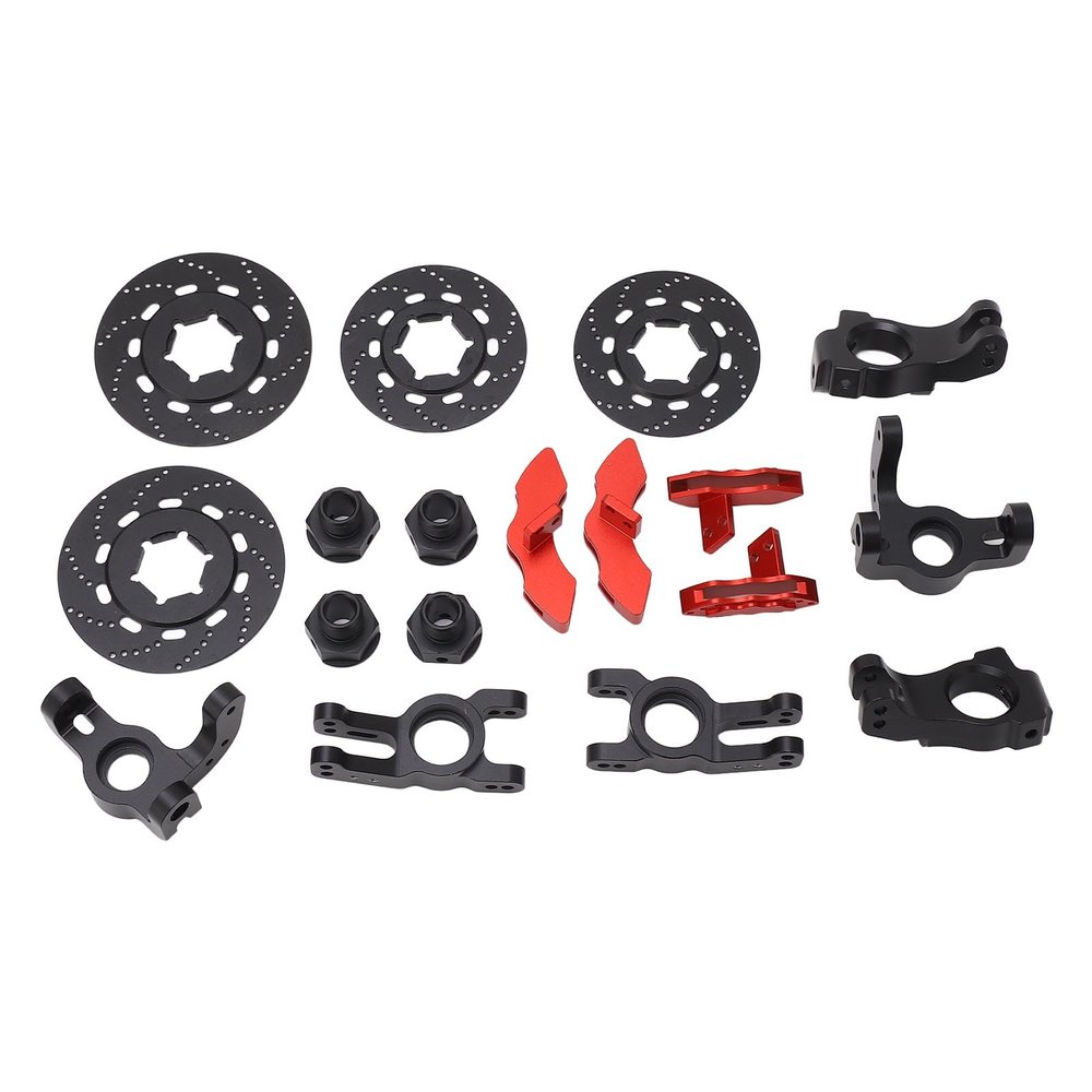 RC Car Upgrade Parts Steering Cup Disc Brake Aluminum Alloy Enhanced Performance KM C3 E8414 E8415 1/7 RC Cars (Red)