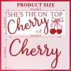 She's The Cherry on Top Decal for Backdrop Arch - Cherry Theme Baby Shower Decorations - Our Little Cherries on Top Baby Shower Backdrop - Cherries Themed Birthday/Bridal Shower Party Decorations view 3