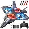 NIPLOOOW Foam Remote Control Airplanes Rc Planes for Kids 4-8, Remote Control Planes Fighter Jet with Light, 360 Flip Fighter Jet Toy, Gravity Sensing, Stunt Roll, Gifts for 6 7 8 10 12 Year Old Boys view 1