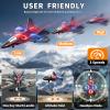 NIPLOOOW Foam Remote Control Airplanes Rc Planes for Kids 4-8, Remote Control Planes Fighter Jet with Light, 360 Flip Fighter Jet Toy, Gravity Sensing, Stunt Roll, Gifts for 6 7 8 10 12 Year Old Boys view 3