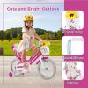 BABY JOY Girls Bike with Streamers & Doll-Seat, Kids Bike for 3-8 Years Old view 2