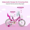 BABY JOY Girls Bike with Streamers & Doll-Seat, Kids Bike for 3-8 Years Old view 3