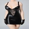 1/6 Scale Female Clothes Tight-Fitting Leather Dress for 12-inches Action Figure Body, Fashion Girl Action Figure Black Leather Package Hip Dress Clothing Accessory Costume Outfit view 2