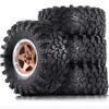 2.2 RC Crawler Tires and Aluminum Beadlock Wheels Rims All Terrain Mud Terrain Tires for 1/10 1/8 RC Crawler car Traxxas TRX4 Axial Gen8 SCX10 II RC4WD D90 TF2 Tamiya CC01 R233 (Bronze) view 1