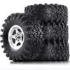 2.2 RC Crawler Tires and Aluminum Beadlock Wheels Rims All Terrain Mud Terrain Tires for 1/10 1/8 RC Crawler car Traxxas TRX4 Axial Gen8 SCX10 II RC4WD D90 TF2 Tamiya CC01 R233 (Silver) view 1