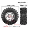 2.2 RC Crawler Tires and Aluminum Beadlock Wheels Rims All Terrain Mud Terrain Tires for 1/10 1/8 RC Crawler car Traxxas TRX4 Axial Gen8 SCX10 II RC4WD D90 TF2 Tamiya CC01 R233 (Silver) view 2