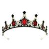 Tiara Crown for Women, Sparkling Crystal Rhinestone Bridal Wedding Princess Quinceanera Crown, Royal Queen Headpiece Elegant Hair Accessories & Ceremony Photo Props, Halloween Cosplay (Black Red Tower) view 1