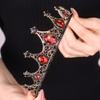 Tiara Crown for Women, Sparkling Crystal Rhinestone Bridal Wedding Princess Quinceanera Crown, Royal Queen Headpiece Elegant Hair Accessories & Ceremony Photo Props, Halloween Cosplay (Black Red Tower) view 2