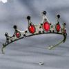Tiara Crown for Women, Sparkling Crystal Rhinestone Bridal Wedding Princess Quinceanera Crown, Royal Queen Headpiece Elegant Hair Accessories & Ceremony Photo Props, Halloween Cosplay (Black Red Tower) view 4