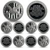 10PCS Eagle Thin Silver Line Challenge Coin - Correctional Officer Prison Police Thin Gray Line Token Medallions - Thank You Law Enforcement Corrections Officer Gifts - Honor US Correctional Officers view 1