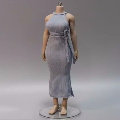 1/6 Scale Female Clothes Wrap Hip Evening Gown Long Dress for 12-inches Action Figure Body Doll, Elegant & Gentle Female Tight-Fitting Skintight Dress Clothing Costume (Light Blue)