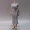1/6 Scale Female Clothes Wrap Hip Evening Gown Long Dress for 12-inches Action Figure Body Doll, Elegant & Gentle Female Tight-Fitting Skintight Dress Clothing Costume (Light Blue) view 1